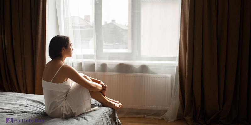 woman dreaming of being in a hotel room