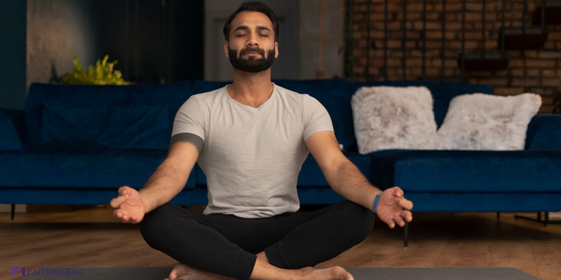 man meditating to improve sleep quality