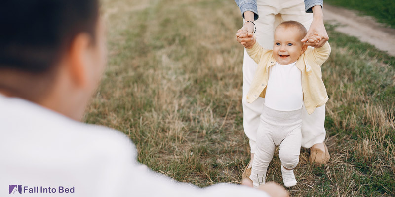 baby walking during the day