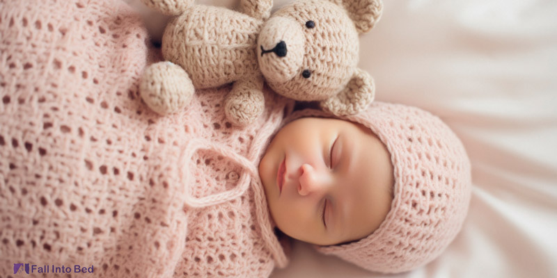 baby sleep with stuffed animal