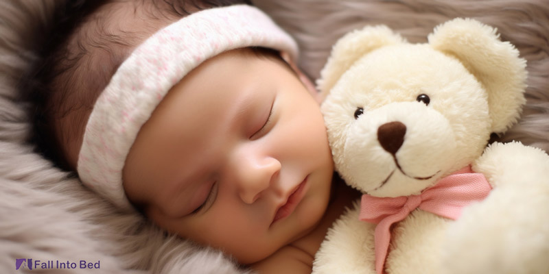 baby sleep with teddy bear