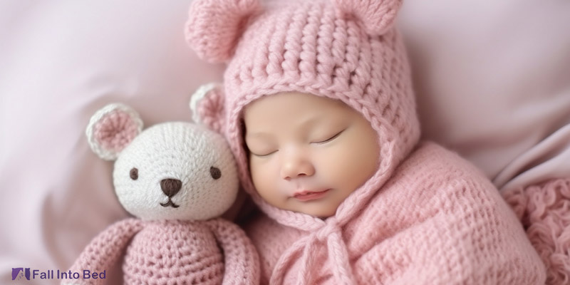 baby sleep with stuffed animal